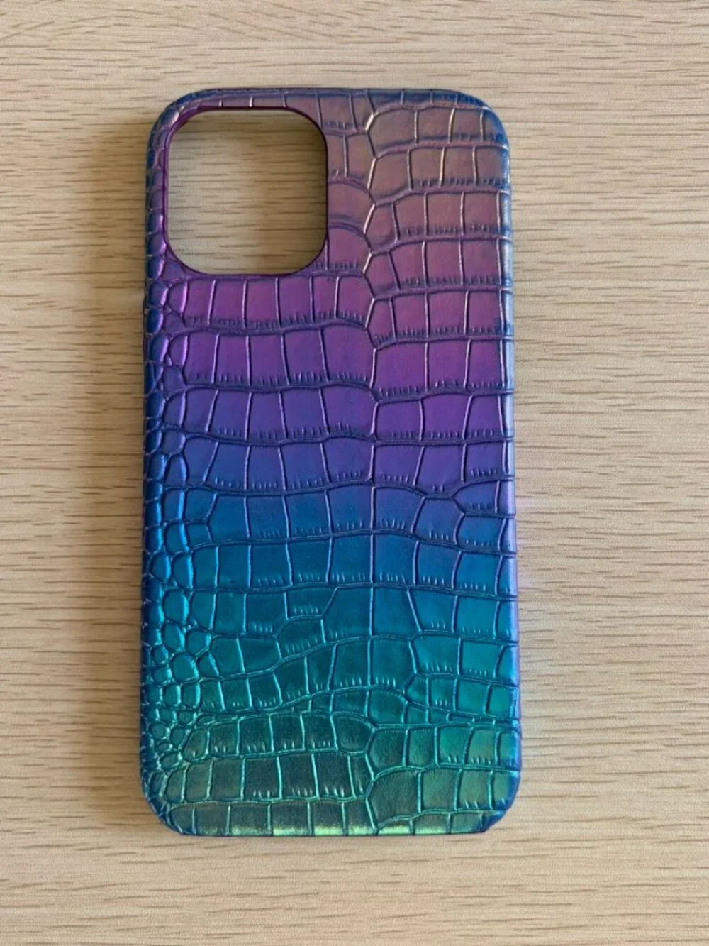 4 for $12 Iridescent Purple Blue Croc Embossed iPhone 12 Pro Max Case